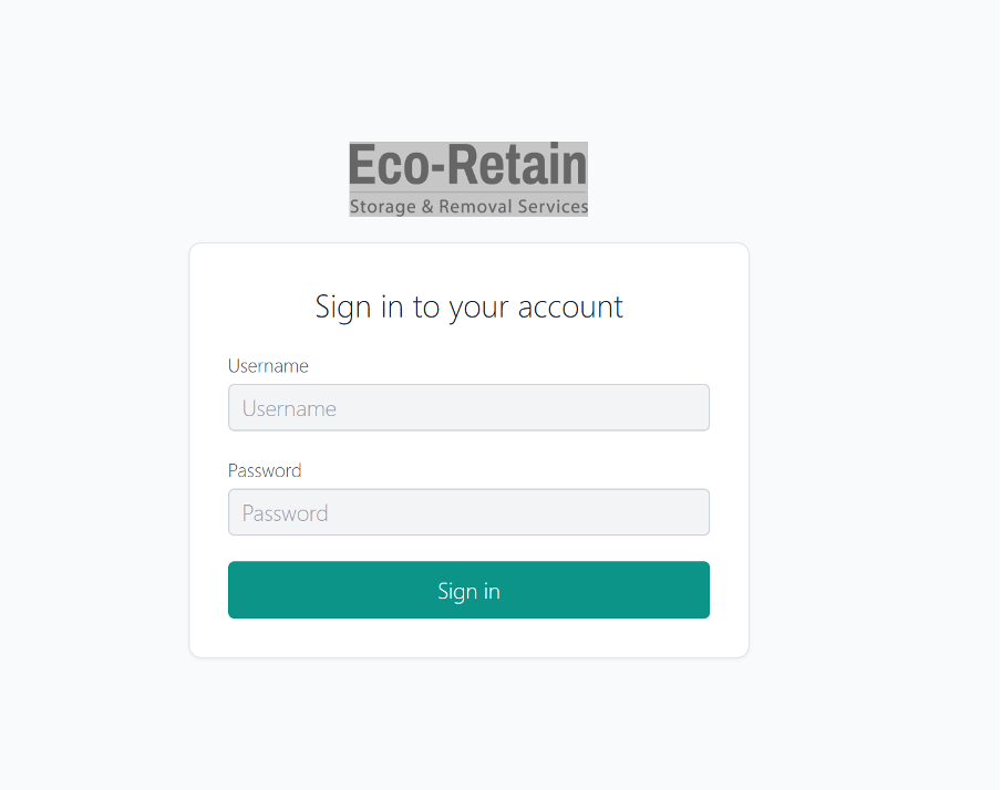 Sign in screen
